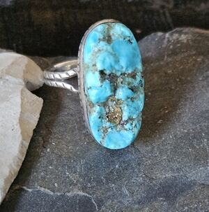 Navajo Turquoise Nugget Sterling Silver Ring